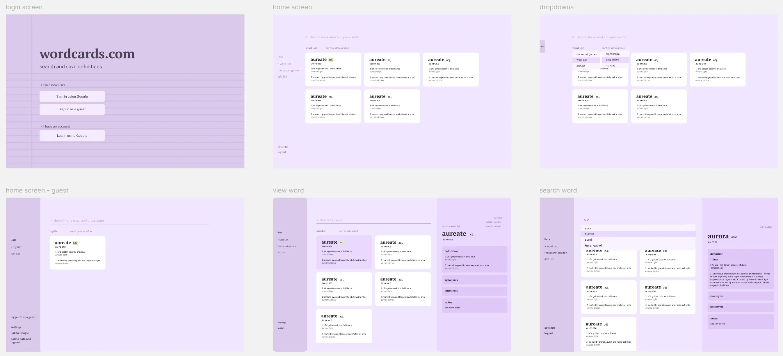 Screenshot of my initial explorations on Figma.