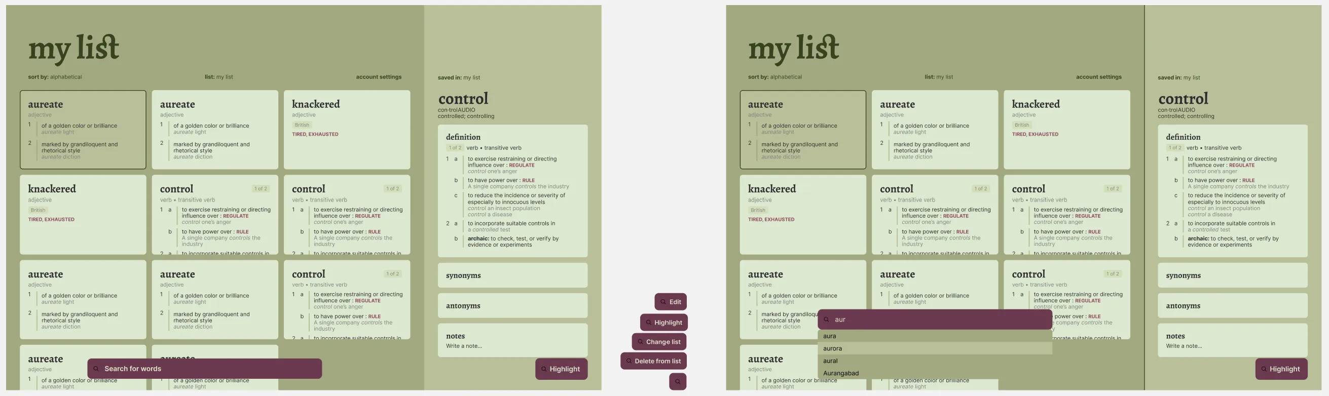 Screenshot of the final Figma designs before I moved onto development.